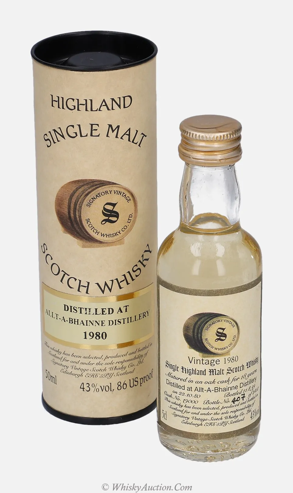 Allt - a - Bhainne 18 jaar (22.10.1980 / 11.8.1999) – Signatory Vintage Scotch Whisky Co. Ltd.