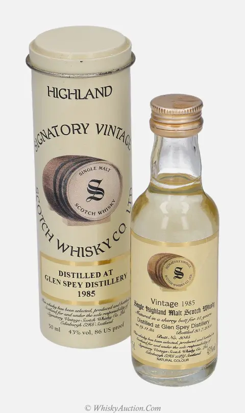 Glen Spey 15 let (19.11.1985 / 30.7.2001) – Signatory Vintage Scotch Whisky Co. Ltd.