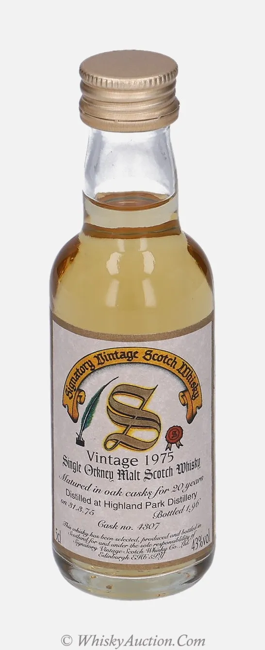 Highland Park 20 Jahre (31.3.1975 / 1.1996) – Signatory Vintage Scotch Whisky Co. Ltd.