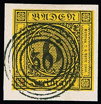 6 Kr. schw./gelborange, Plattenfehler I, auf Luxusbriefstück mit idealem NS "50", Fotoexp. Stegmüller. Mi. 150,- +