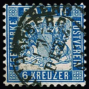 6 Kr. dark ultramarine, good colour, small light spot at bottom margin, otherwise good, signed with photo certificate Brettl. Mi. 700,-