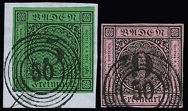 "50" (Gernsbach), the typically beautifully clear strike for this place on five different mostly cabinet-quality values