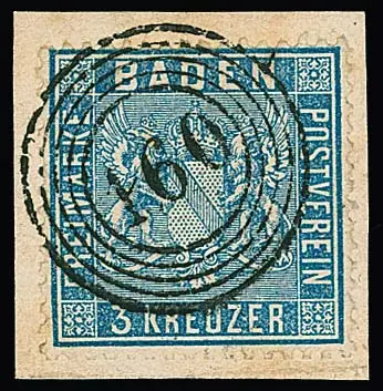 "160" (Wilferdingen) sehr klar auf Kabinettbriefstück mit ungewöhnlich gut gez. 3 Kr. preußischblau