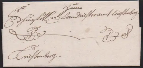 "Amberg", 1791, Altbrief mit innen besonders dekorativem Briefbogen von Theodor, Herzog von Bayern