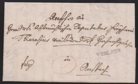 "Erlangen", 1795, L1 "V. ERLANG" net sur lettre en franchise
