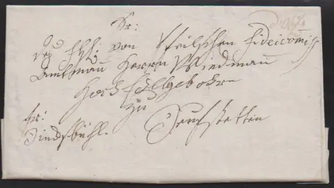 "Oberzenn", 1795, Brief mit seltener hs. Aufgabe "d 'Obz.", sowie der L1 "OBERZEEN. R.3" auf Brief 1802