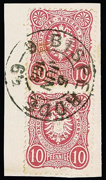 "Bisperode", nachverw. K2 1878 klar auf Briefstück mit senkrechtem Paar 10 Pfge.