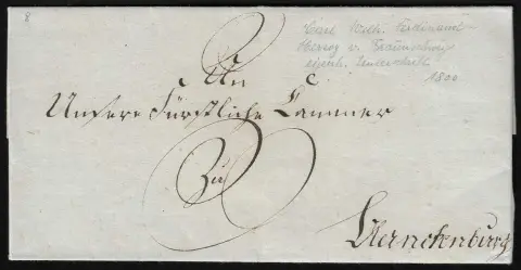 "Braunschweig", 1800, Brief mit innen eigenhändiger Unterschrift von Carl Wilh. Ferdinand, Herzog von Braunschweig