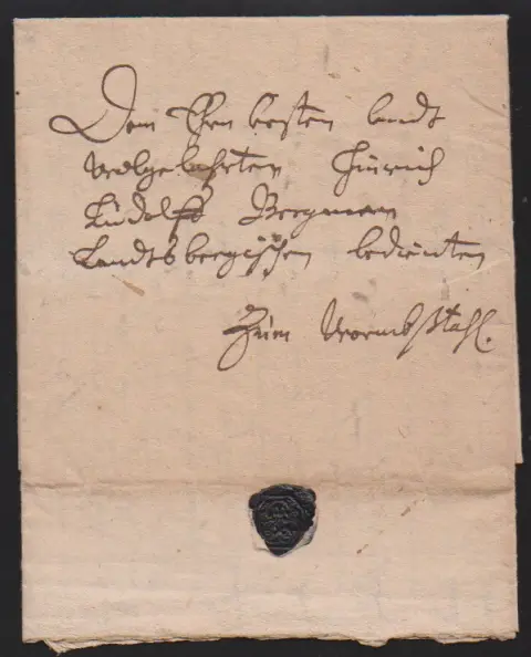 "Hildesheim", 1660, lettre ancienne avec contenu
