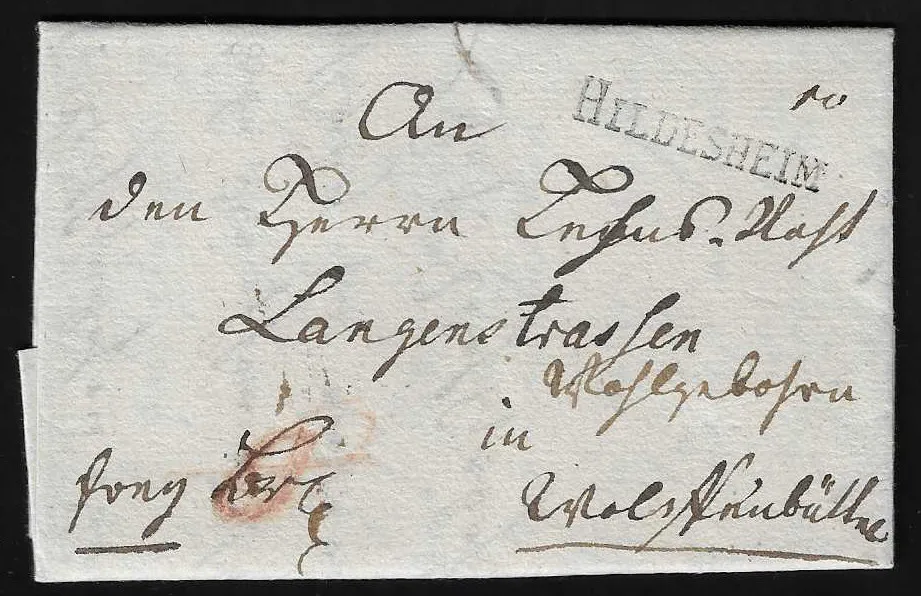 "Hildesheim", 1786/1794, L1 clair (ArGe 02, 03) sur deux lettres de cabinet pour Bersse et Wolfenbüttel