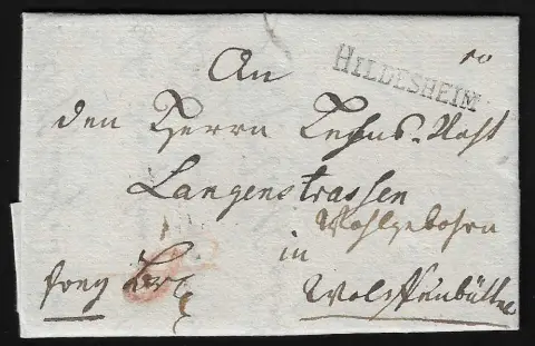 "Hildesheim", 1786/1794, L1 clair (ArGe 02, 03) sur deux lettres de cabinet pour Bersse et Wolfenbüttel