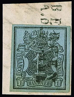 1 Ggr. noir/bleu-gris sur pièce de lettre de cabinet avec L2 complet "Bergen a.d. Dumme"