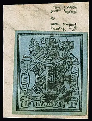 1 Ggr. noir/bleu-gris sur pièce de lettre de cabinet avec L2 complet "Bergen a.d. Dumme"