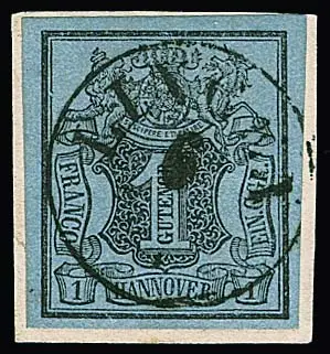 1 Ggr. noir/bleu-gris sur fragment de lettre de luxe avec K1 noir centré "Lingen", signé Kruschel, plus 1 Ggr. noir/gris-vert détaché avec K1 bleu "Lingen"