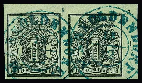 1 Ggr. noir/vert-gris en paire de cabinet du coin supérieur droit de la feuille avec K2 "Markoldendorf"