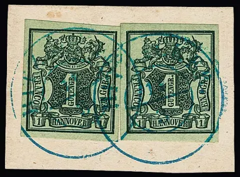 1 Ggr. brun-vert clair, trois fragments de lettre de cabinet, K2 "Hitzacker" (avec deux timbres à larges marges), "Osterholz" et "Schnackenburg"