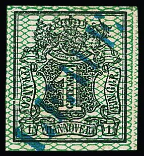 1 Ggr. vert foncé, pièce de cabinet avec L1 "Lehe" et petit défaut de plaque dans le cadre à gauche, plus deux pièces de cabinet avec chacune 1 Ggr. par deux
