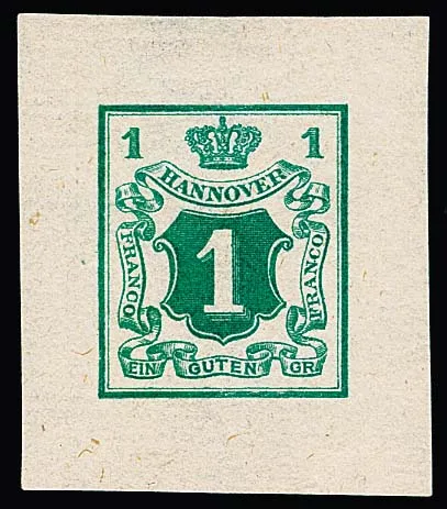 1 Ggr. dark green, Culemann copper printing on ribbed handmade paper, flawless, signed Berger, Lechte no. 33c