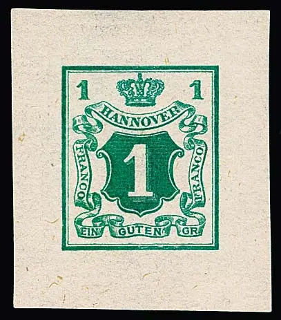 1 Ggr. vert foncé, impression sur cuivre Culemann sur papier vergé fait main, impeccable, signé Berger, Lechte n° 33c