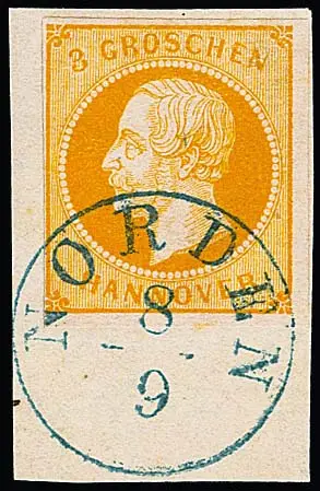 3 Gr. oranje op kabinetbriefstuk met K1 "Norden"
