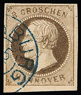 3 Gr. gris-brun, pièce de cabinet oblitérée, exp. photo Jäschke-L. Mi. 300,-