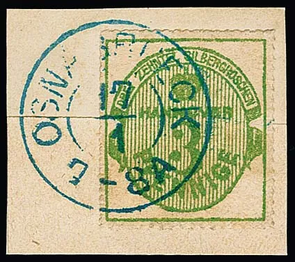 3 Pfge. vert sur pièce de lettre de cabinet de journal avec K2 complet "Osnabrück", signé Ressel