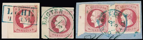1 Gr. rose, dix différents bords gauches oblitérés, numéros de rangée "1" à "12", sans "6" et "11", complet avec deux coins de feuille