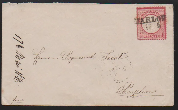 "Marlow" und "Redefin", je nachverw. L2 auf zwei Briefen 1 Gr. gr. Brustschild (einmal etwas "eckrund")