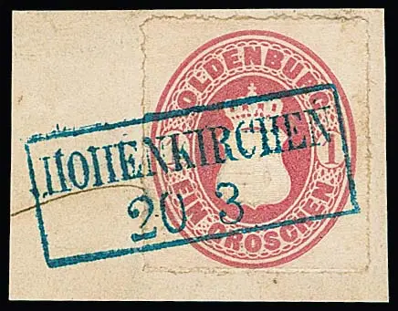"Hohenkirchen", Ra2 (8) und K2 (2) auf gesamt zehn Werten Wappen 1 Gr., dabei sieben Briefstücke