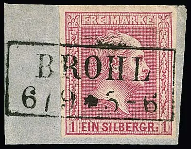 "Brohl", Ra2 auf Kabinettbriefstück 1 Sgr.