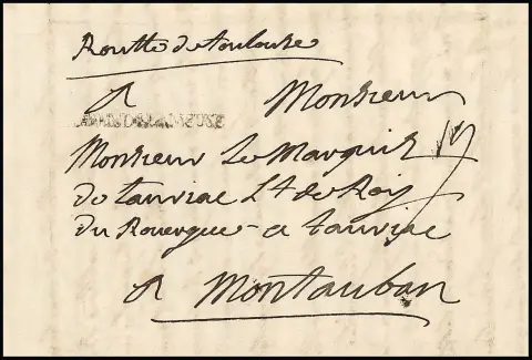 "Uerdingen" u Krefeldu, 1741, vzácný raný polní dopis francouzské armády z války o rakouské dědictví s L1 "ARM. DE LA MEUSE"