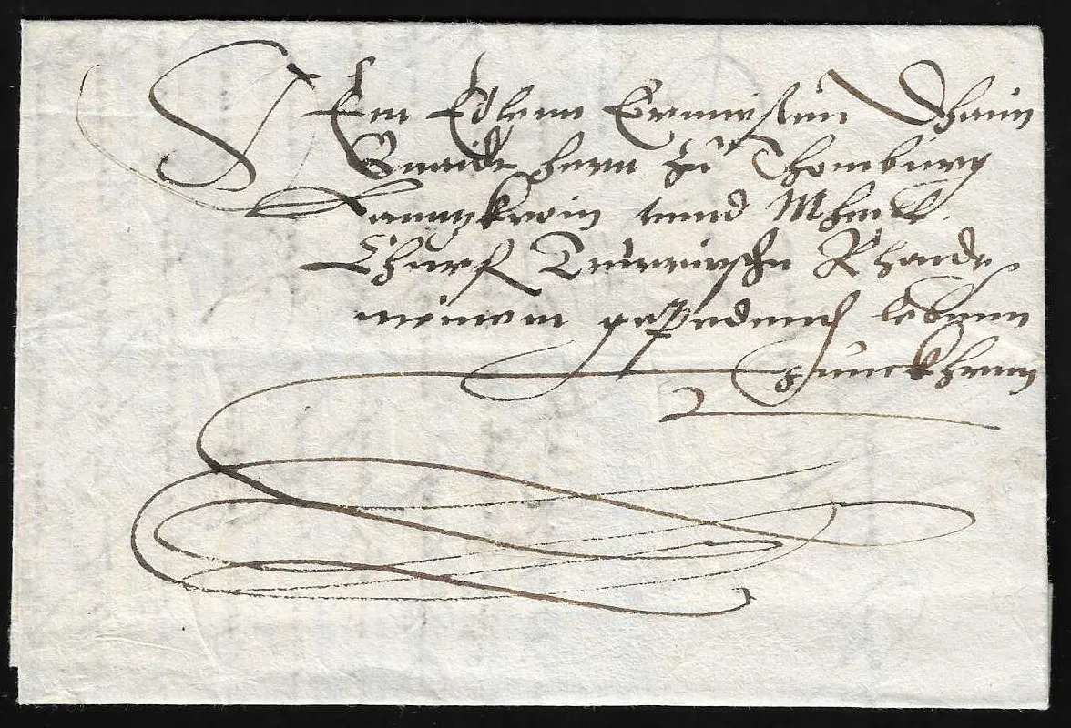 "Unkel", 1574, dekorativer Schnörkelbrief nach Thomburg