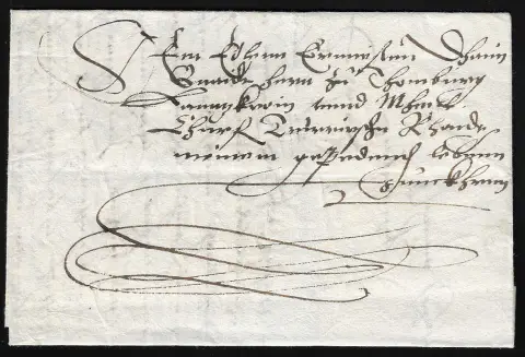 "Unkel", 1574, dekorativní zdobený dopis do Thomburg