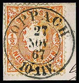 "Oppach", K2 complet sur fragment de lettre de cabinet 1/2 Ngr. armoiries