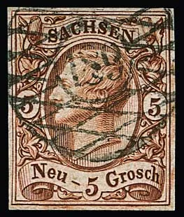 "189" (Kreischa) net sur pièce de choix 5 Ngr. en belle couleur brun rouille, photoexp. Rismondo. Mi. 220,- + cachet