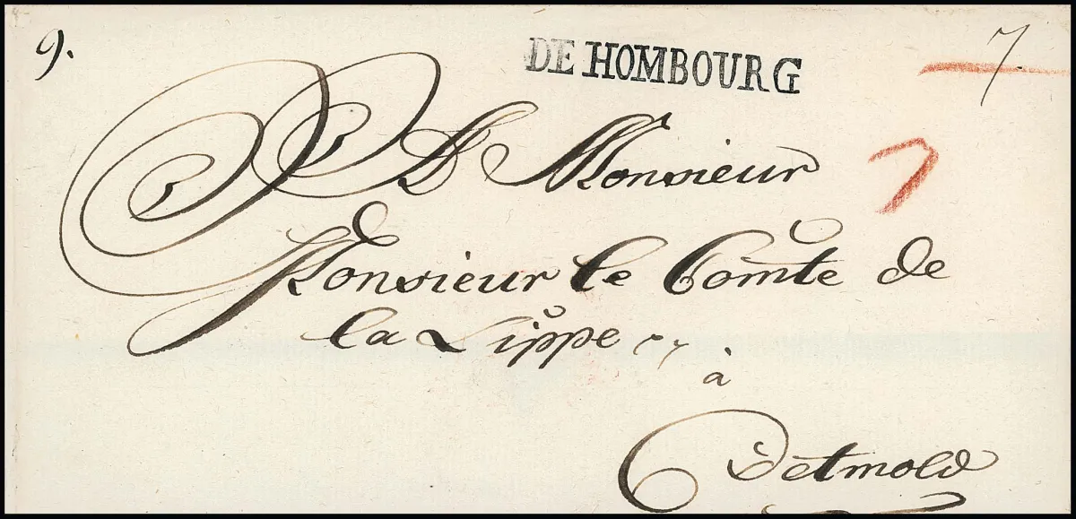 "Homburg vor der Höhe", (1790), le premier L1 "DE HOMBOURG" chaque fois très clair sur deux enveloppes