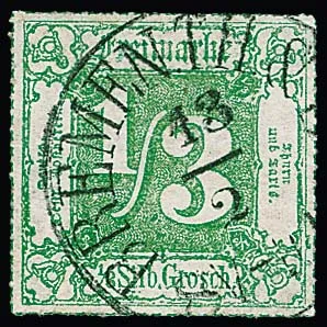 1/3 Sgr. jaune-vert, pièce de luxe avec K1 clair de Brême, signé Sommer. Mi. 750,-