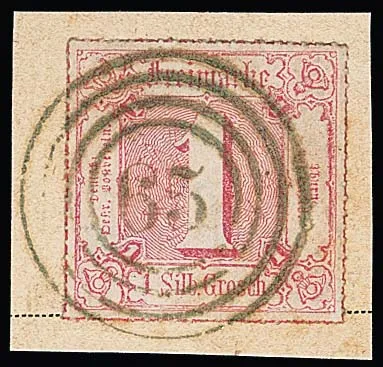 1 Sgr. pink on luxury postal order section with NS "65" (Schlüchtern)