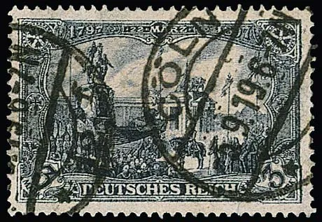 3 Mk. impression de guerre, bonne dentelure, oblitéré parfait, certificat Jäschke-L. Mi. 650,-