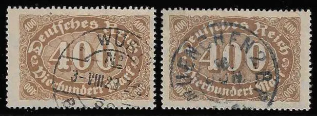 400 Mk., two colours, perfectly cancelled, signed Infla. Mi. 480,-