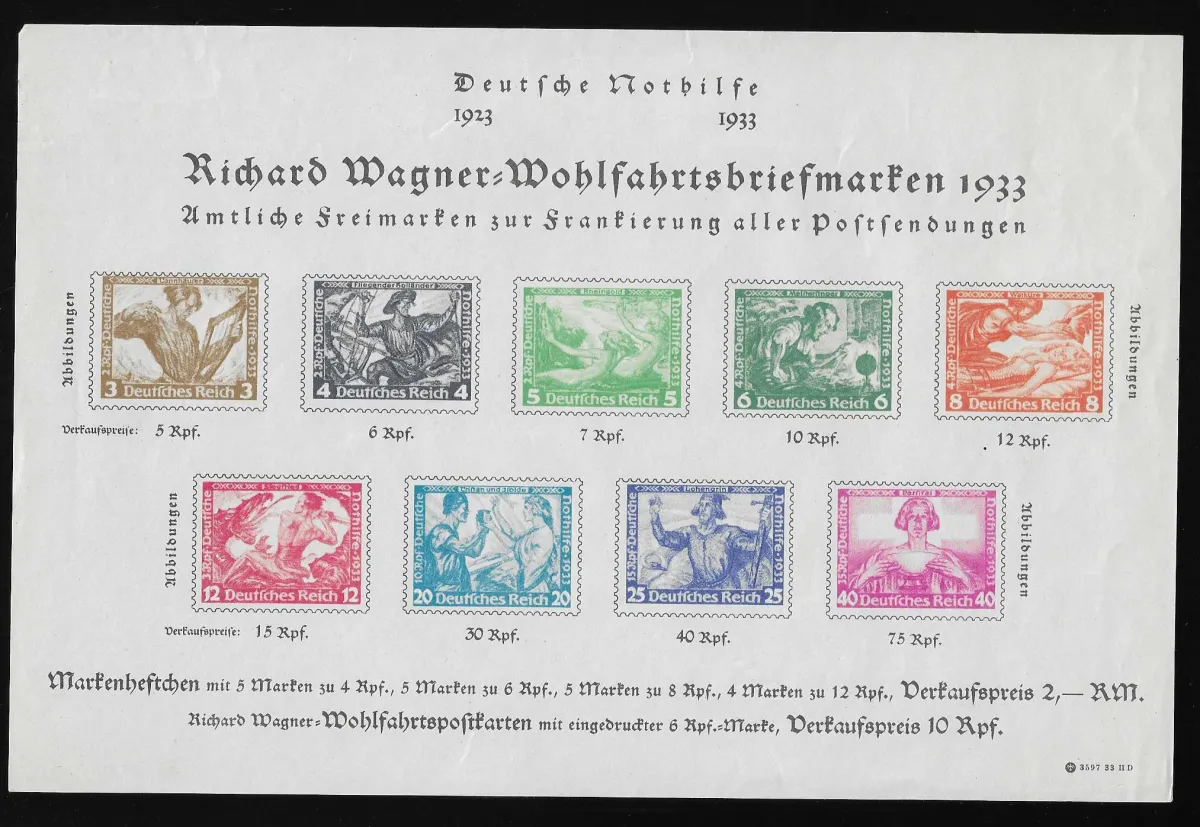 Wagner, unfolded announcement sheet, rare, especially in this good condition