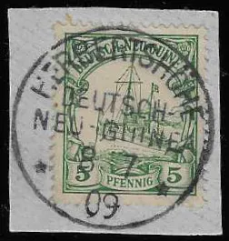 5 Pfg. auf idealem Briefstück mit Stempel "Herbertshöhe 8/7 09"