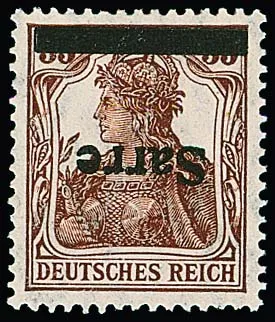 35 Pfg. with inverted "Sarre" overprint in type I, flawless unused. Signed Dub and certificate Haslau (2025). Mi. 600,-