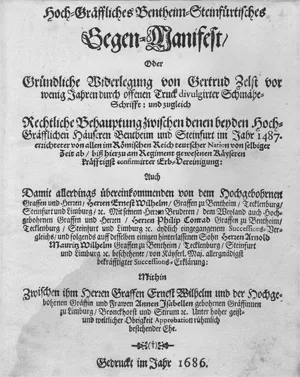 Hoch-Gräffliches Bentheim-Steinfürtisches – Protimanifest