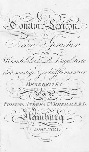 Nemnich, Philipp Andreas – Comtoir-Lexicon