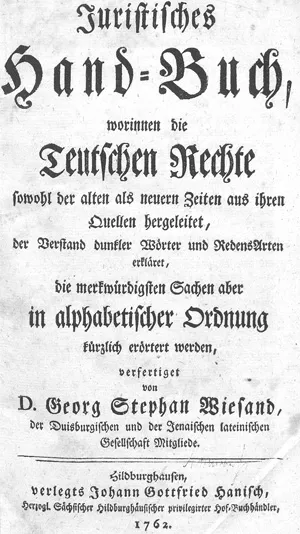 Wiesand, Georg Stephan – Juristisches Hand-Buch