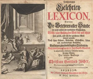 Jöcher, Christian Gottlieb – Compendiöses Gelehrten-Lexicon