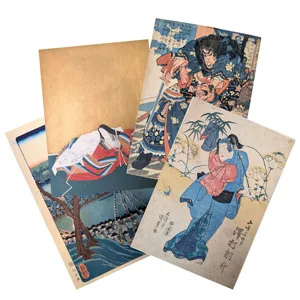 Ukiyo-e – Soubor 8 japonských barevných dřevořezů