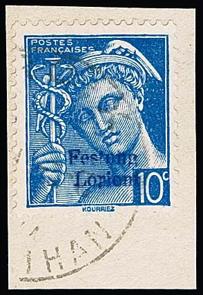 Lorient 10 C. vivid ultramarine, Mercury head, flawless, cleanly cancelled letter piece, signed Pickenpack, copy of photo certificate Tust for a unit from…