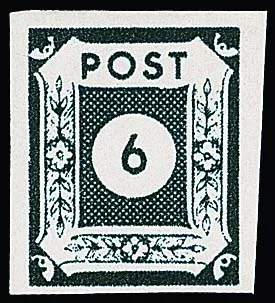 6 Pfg. grünschwarz, gute Farbe, postfrisch, Attest Ströh. Mi. 1400,-